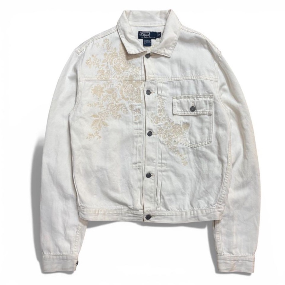 Polo by Ralph Lauren Men’s Cream Embroidered Jacket